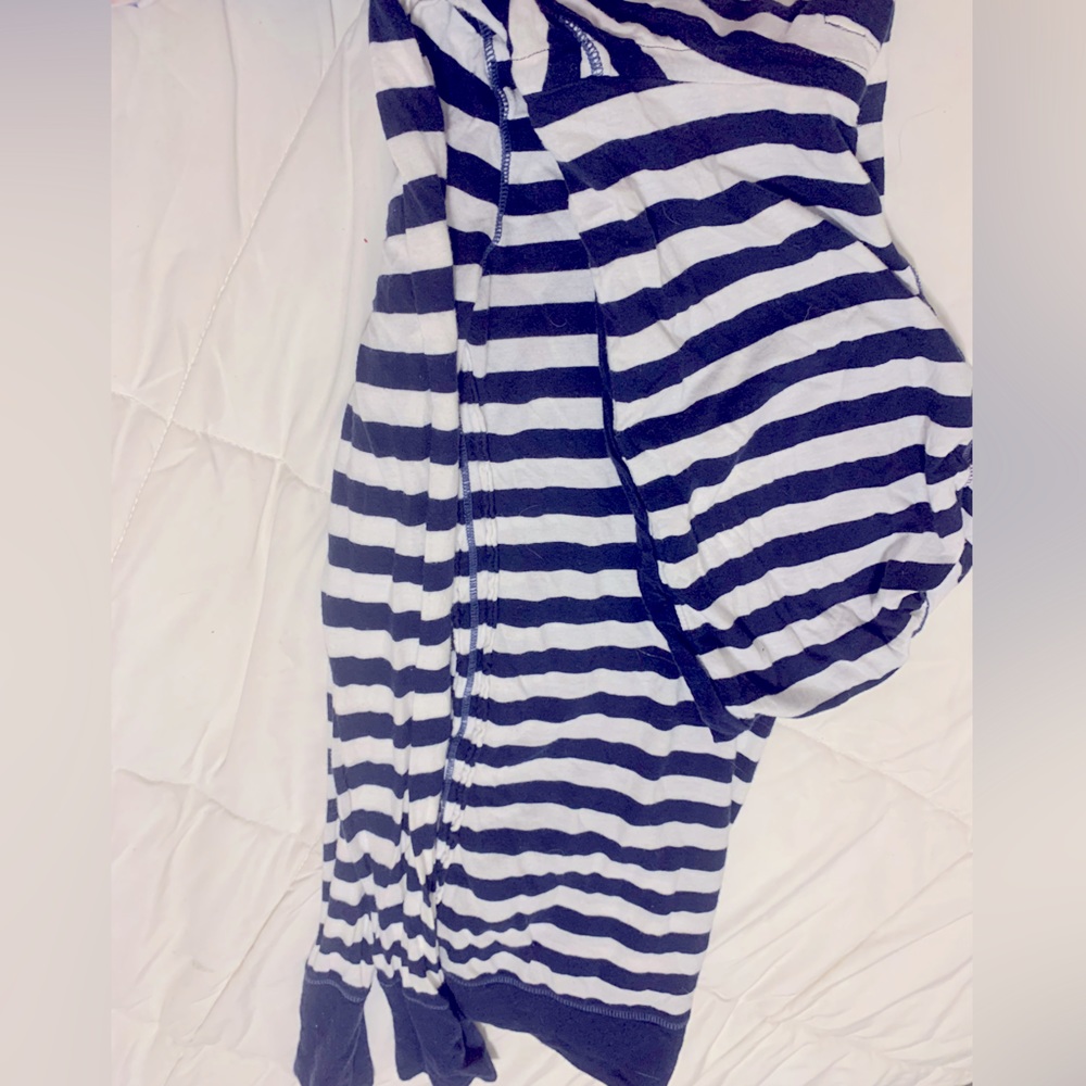 Navy/ White Striped American Eagle Hooded Top - Picture 3 of 4